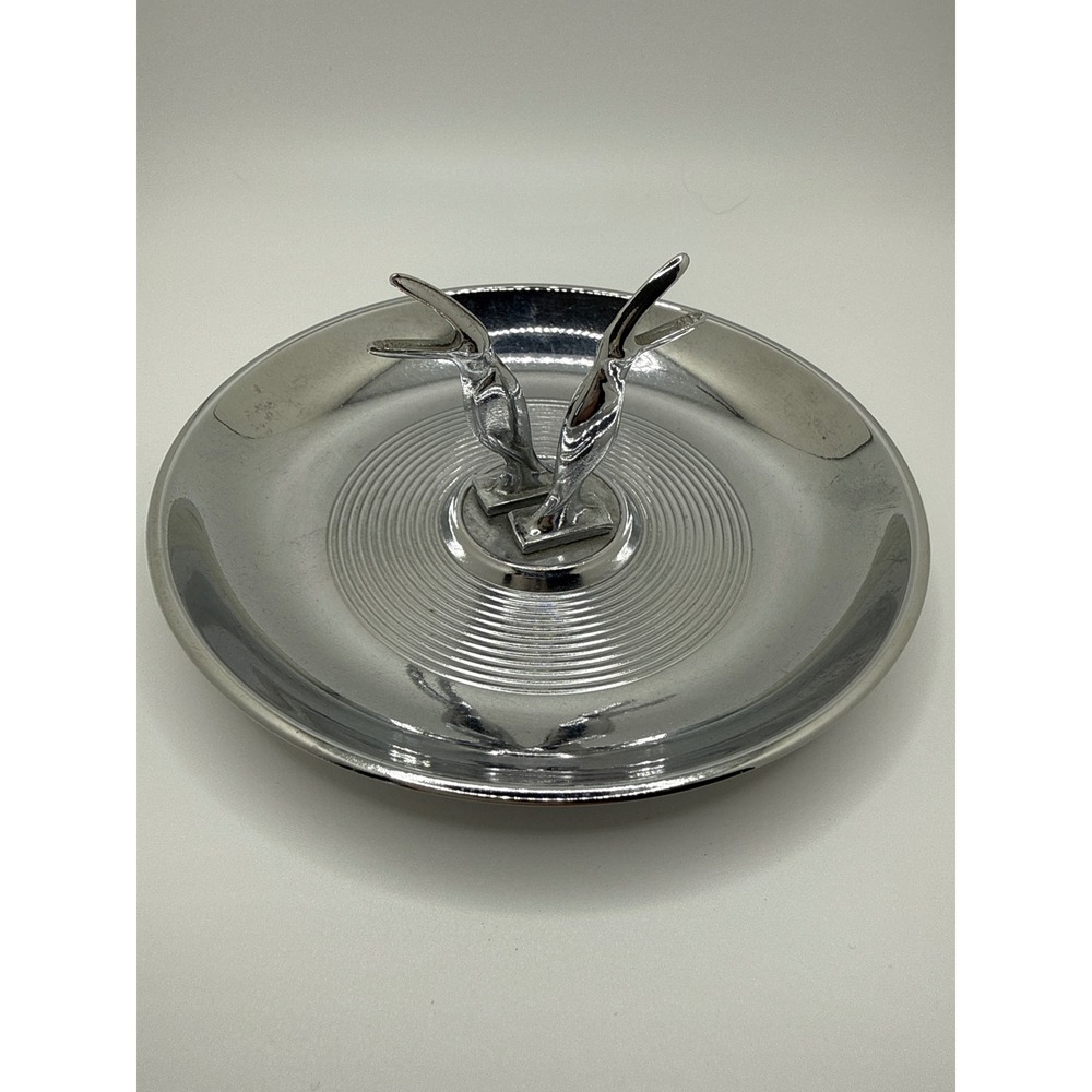 Vintage MCM Chrome Hamilton Pincherette Toucan Ashtray Very Good Condition